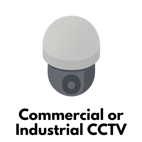 Isometric icon of a dome-style CCTV camera.